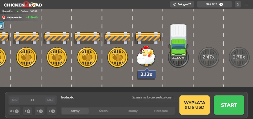 Mnożnik 2.12x w grze Chicken Road – bezpieczne przejście przez pasy